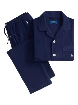 Polo Ralph Lauren long-sleeve button-front Pajamas | Blue | FARFETCH