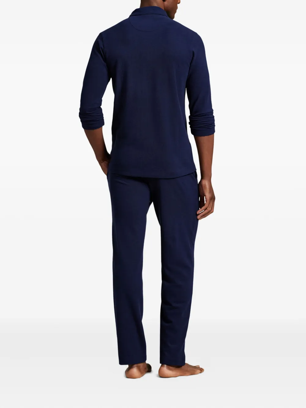 Polo Ralph Lauren Long-sleeve Button-front Pajamas In Blue
