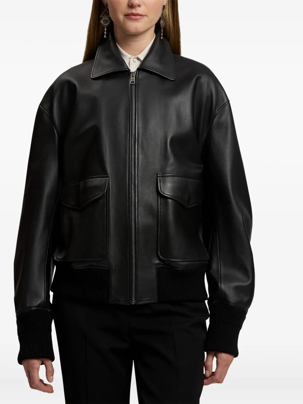 Ralph Lauren Collection Leren jack Zwart