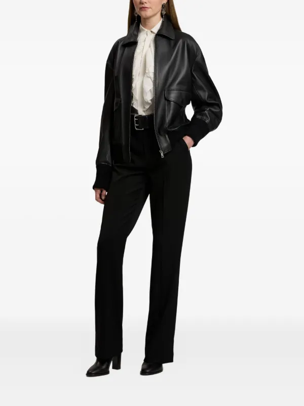 Ralph Lauren Collection ジップアップ レザージャケット | ブラック 