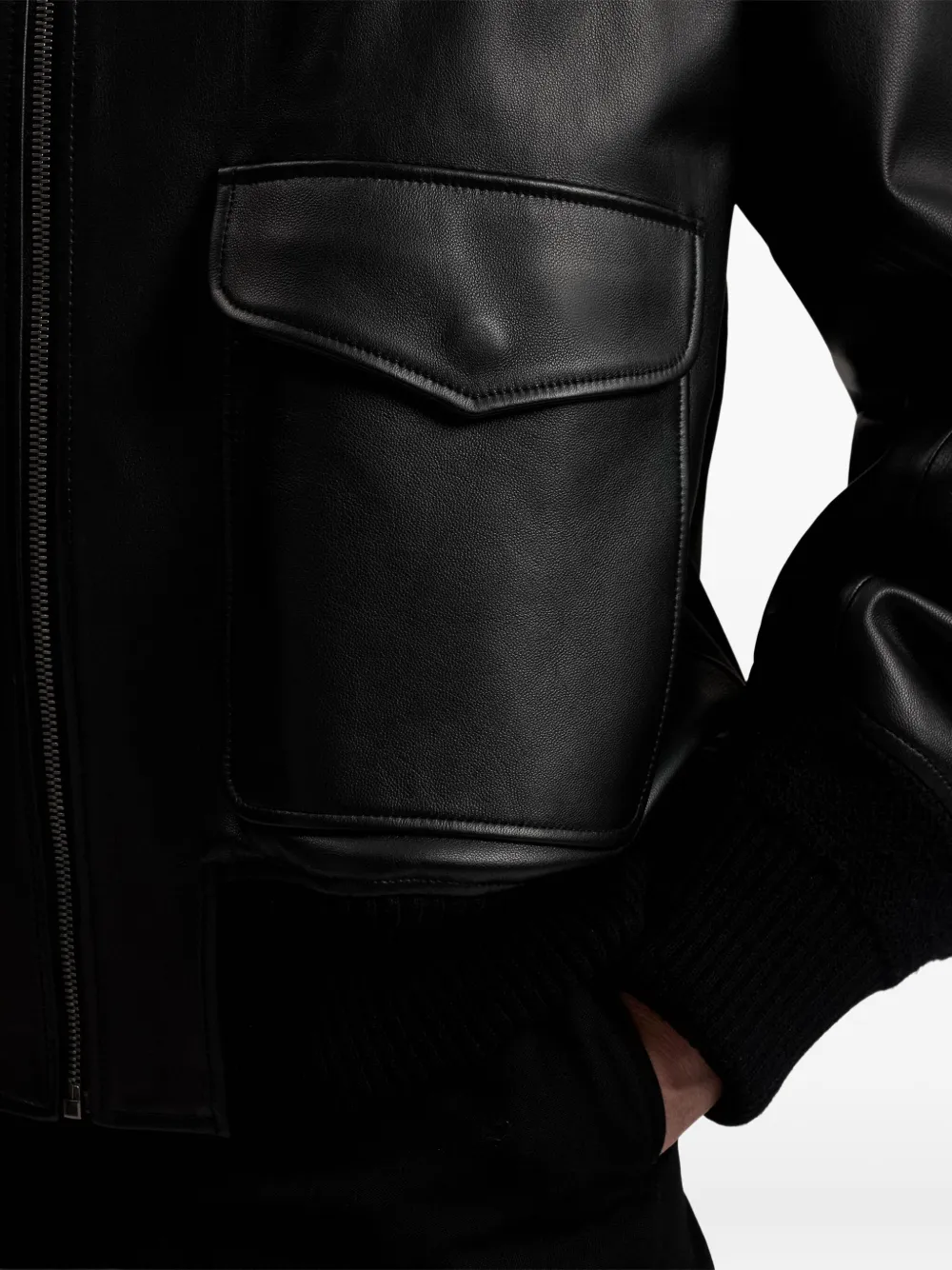 Ralph Lauren Collection Leren jack Zwart