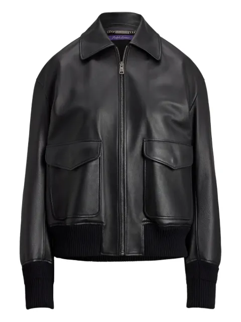 Ralph Lauren Collection zip-front leather jacket