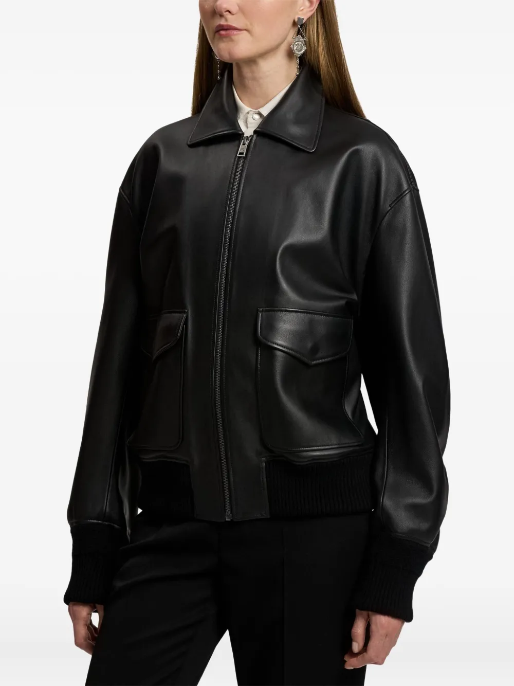 Ralph Lauren Collection Leren jack Zwart