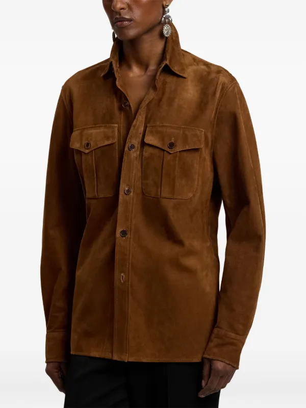 Ralph Lauren Collection スエード シャツ | ブラウン | FARFETCH JP