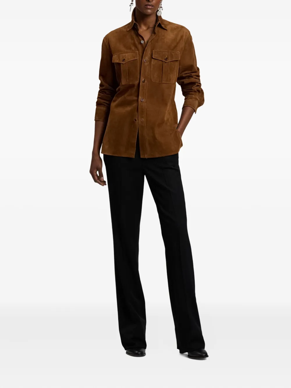 Ralph Lauren Collection suede long-sleeve shirt - Bruin