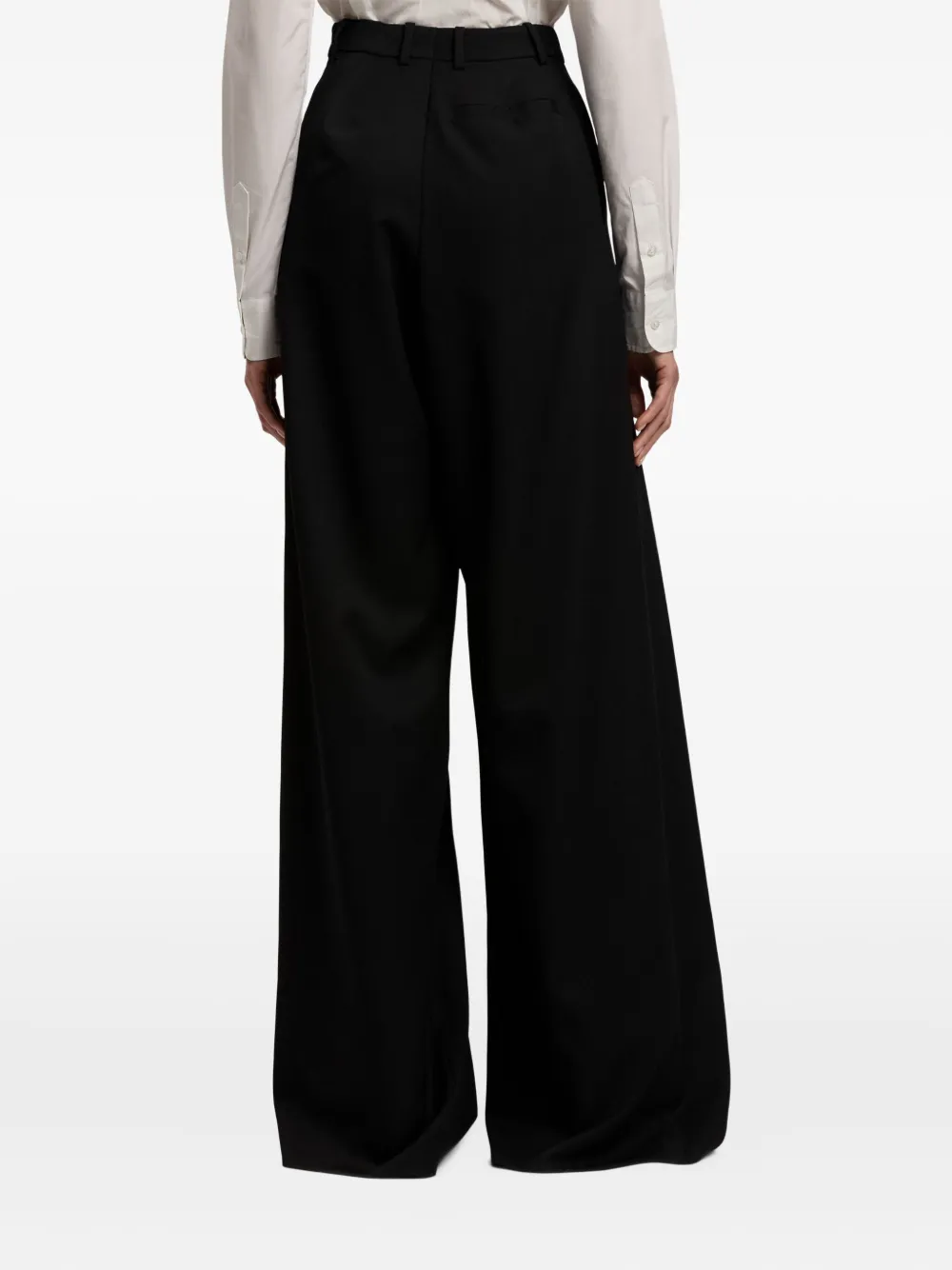 Ralph Lauren Pleated Wide-leg Trousers In Black