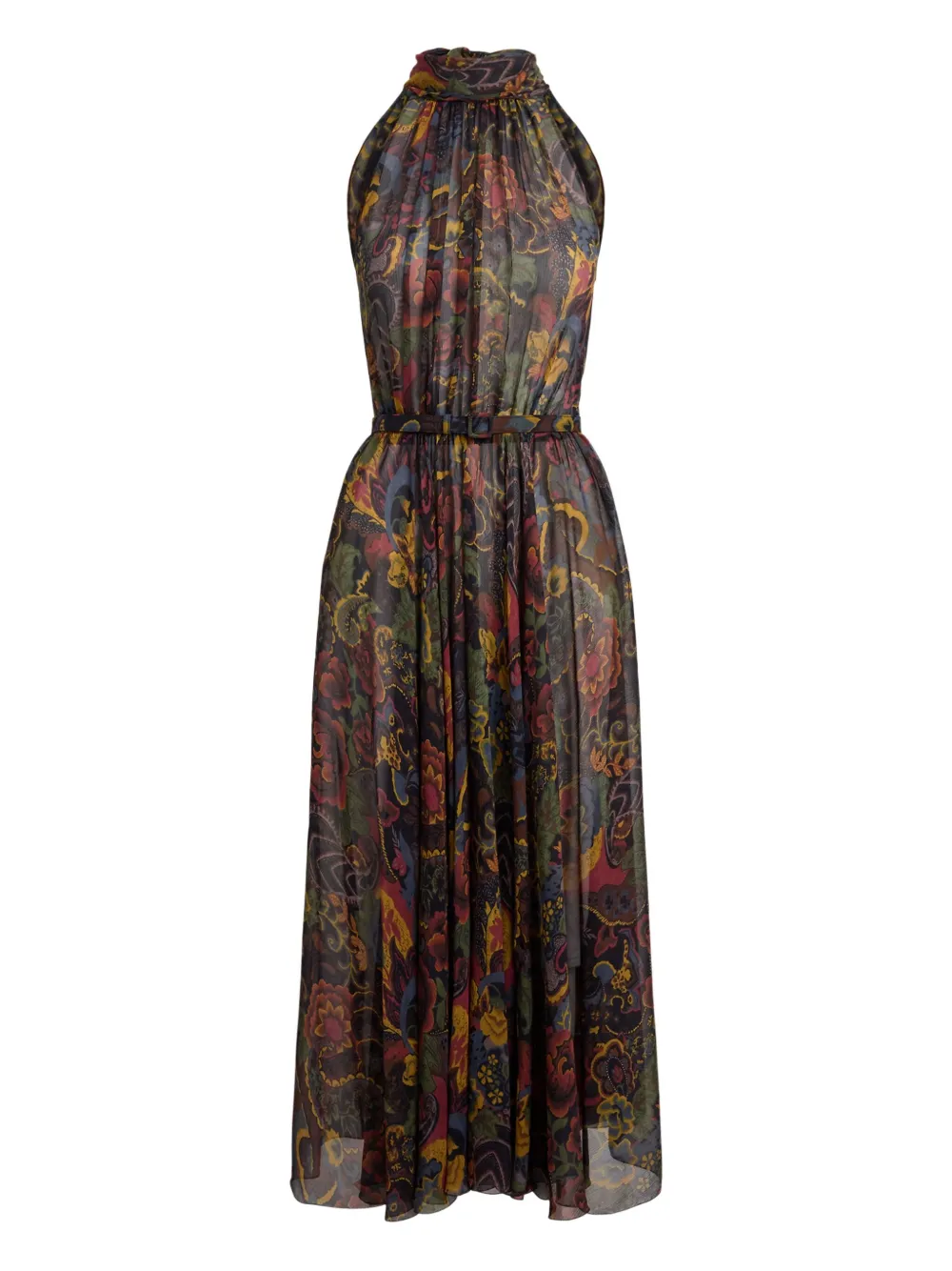 Ralph Lauren Collection high-neck floral-print midi dress | Black | Image 1