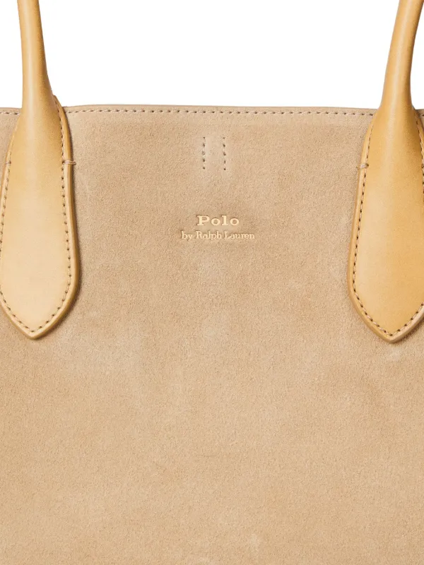 Polo Ralph Lauren Bellport Suede Leather Tote Bag | Neutrals