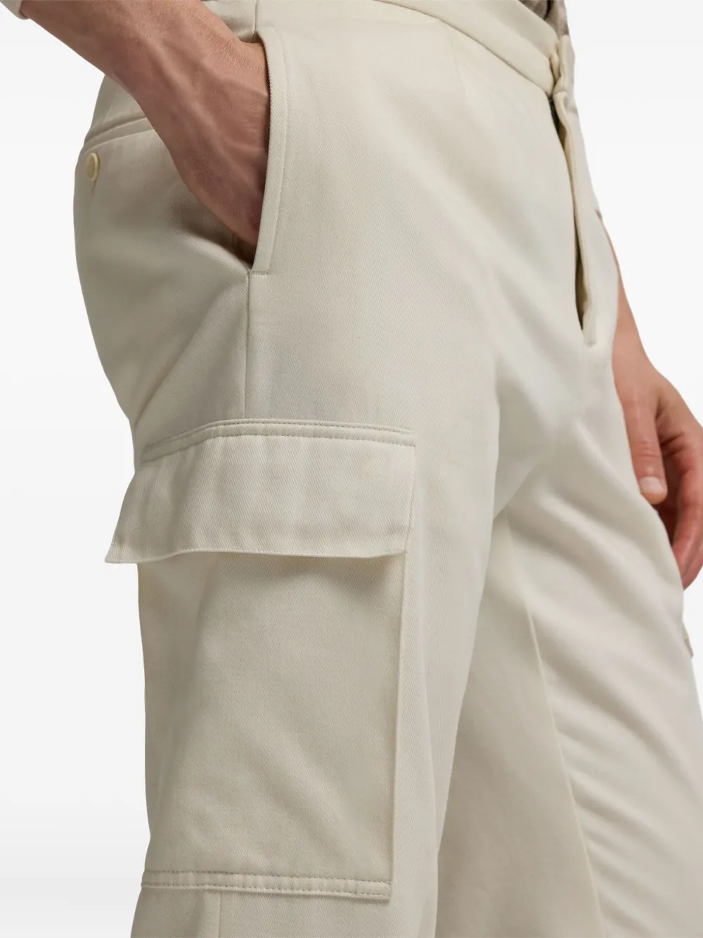 Ralph Lauren Purple Label Plooibroek met cargozakken Beige