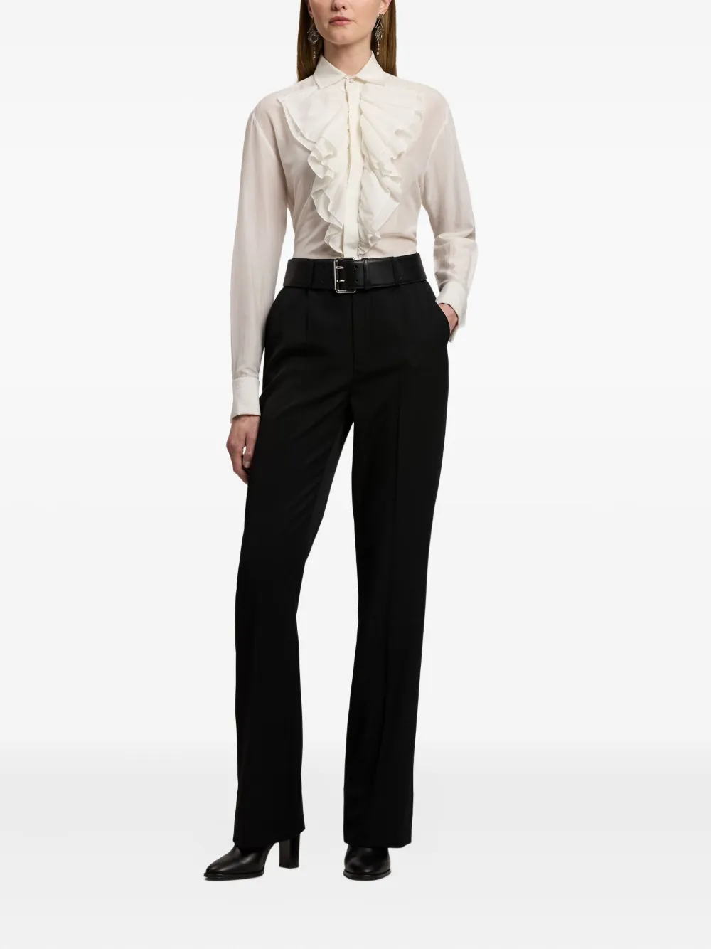 Ralph Lauren Collection ruffled-collar shirt - Beige
