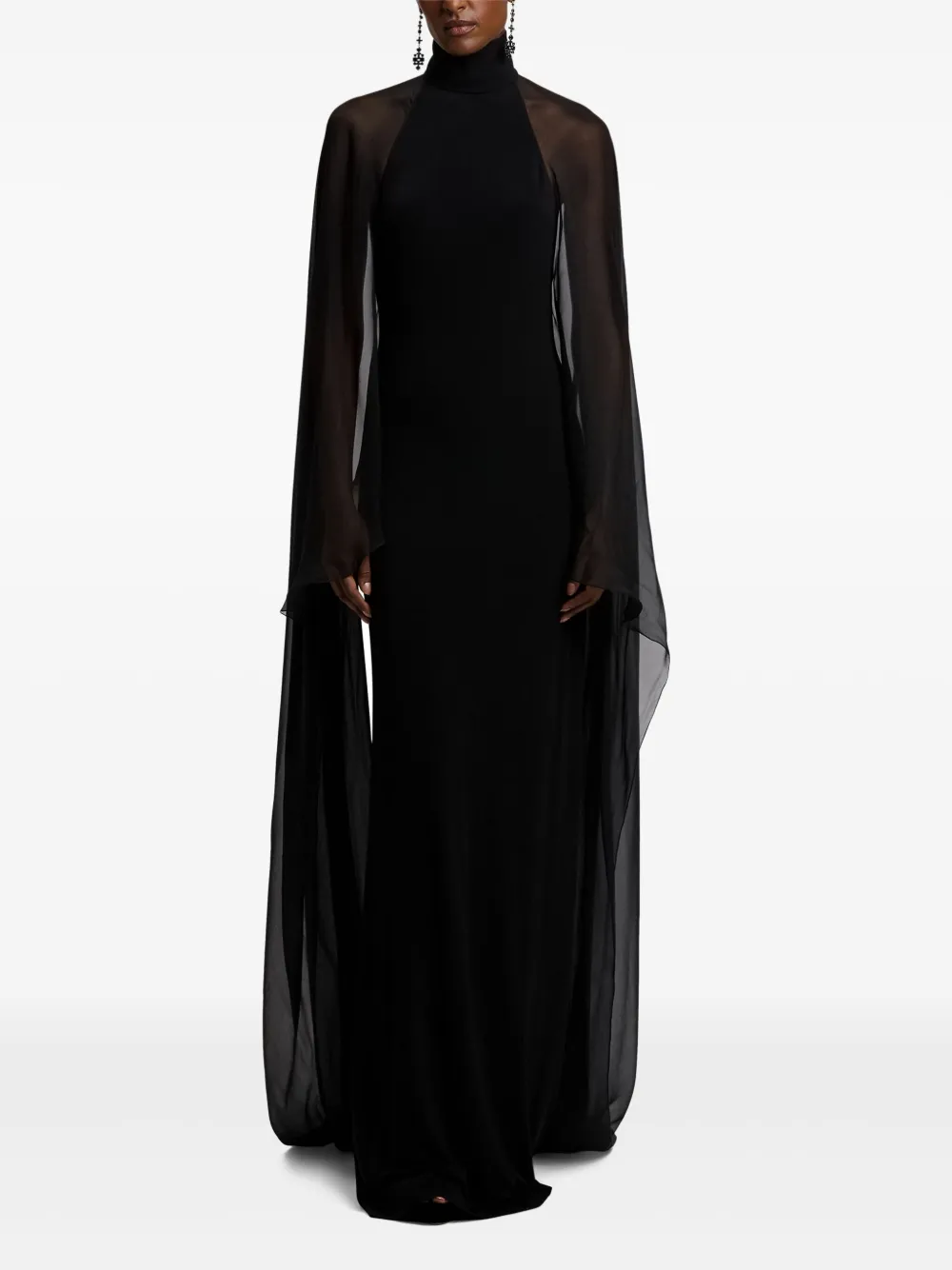 Ralph Lauren Collection high-neck cape maxi dress | Black | Image 1