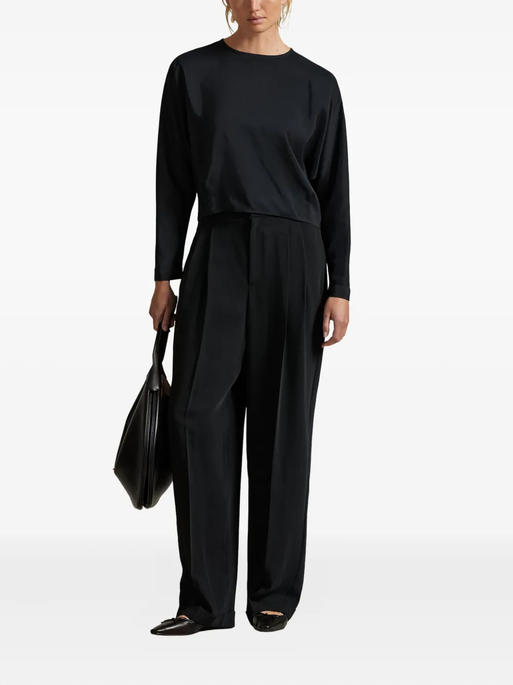Polo Ralph Lauren Crew-neck Blouse In Black