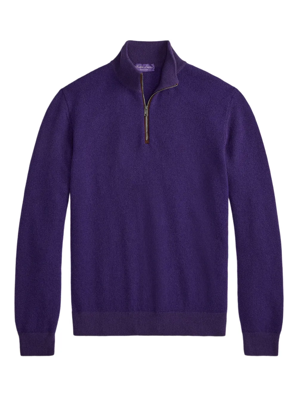 Ralph Lauren Purple Label Maglione in cashmere con mezza zip - Blu