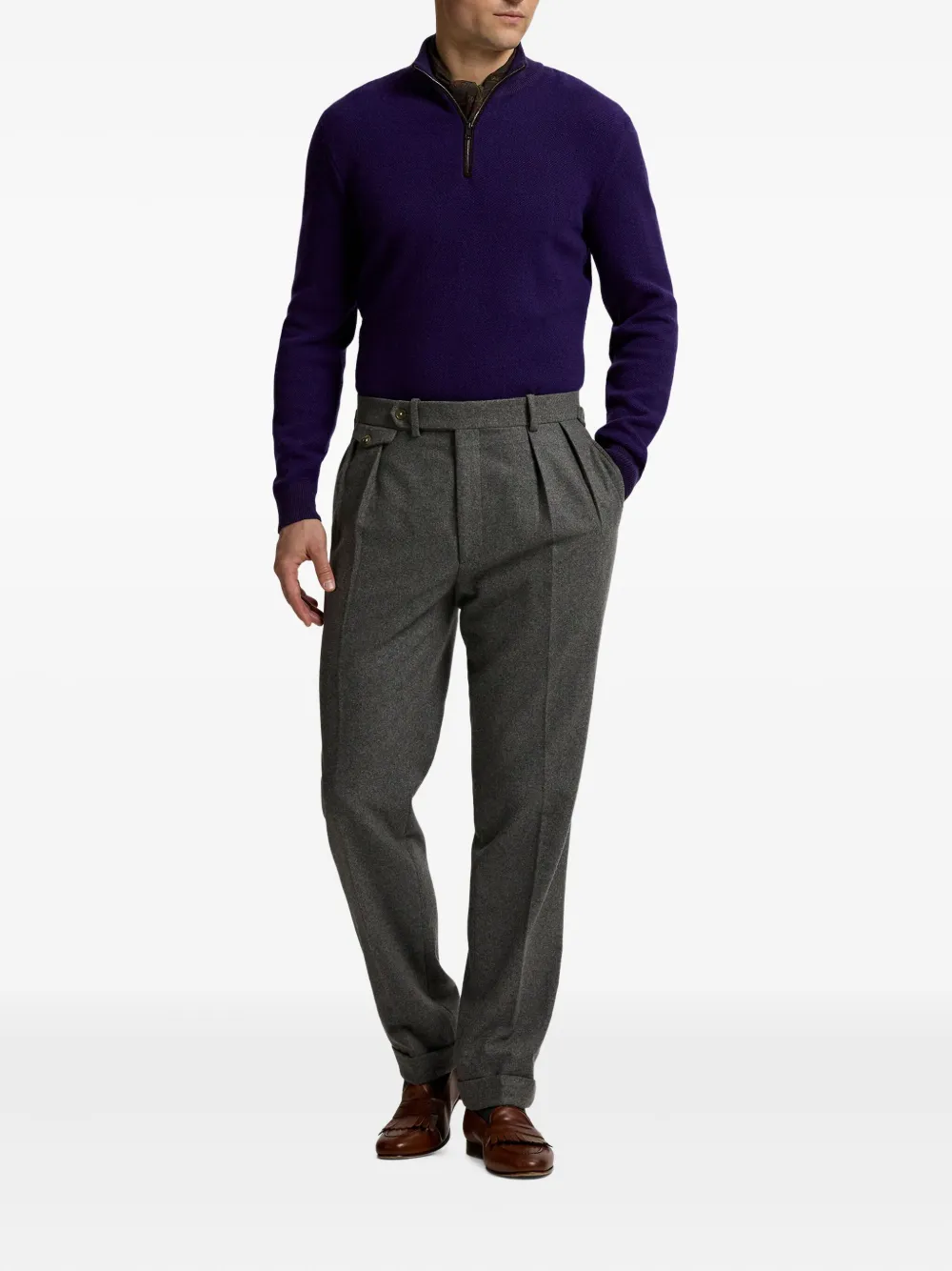 Ralph Lauren Purple Label Kasjmier trui - Blauw
