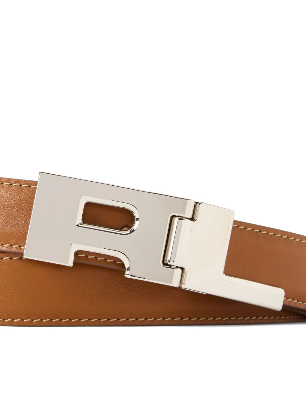 Ralph Lauren Purple Label Leren riem met logoplakkaat - Bruin