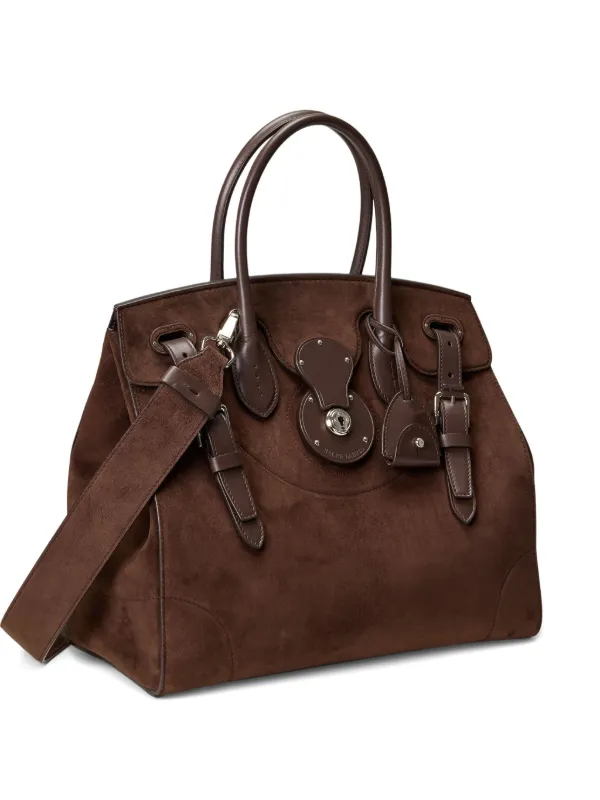 Ralph Lauren Collection buckle-detail Suede Tote Bag | Brown Ralph Lauren Collection buckle-detail Suede Tote Bag | Brown
