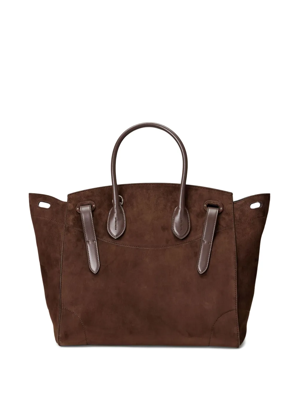 Ralph Lauren Buckle-detail Suede Tote Bag In Brown