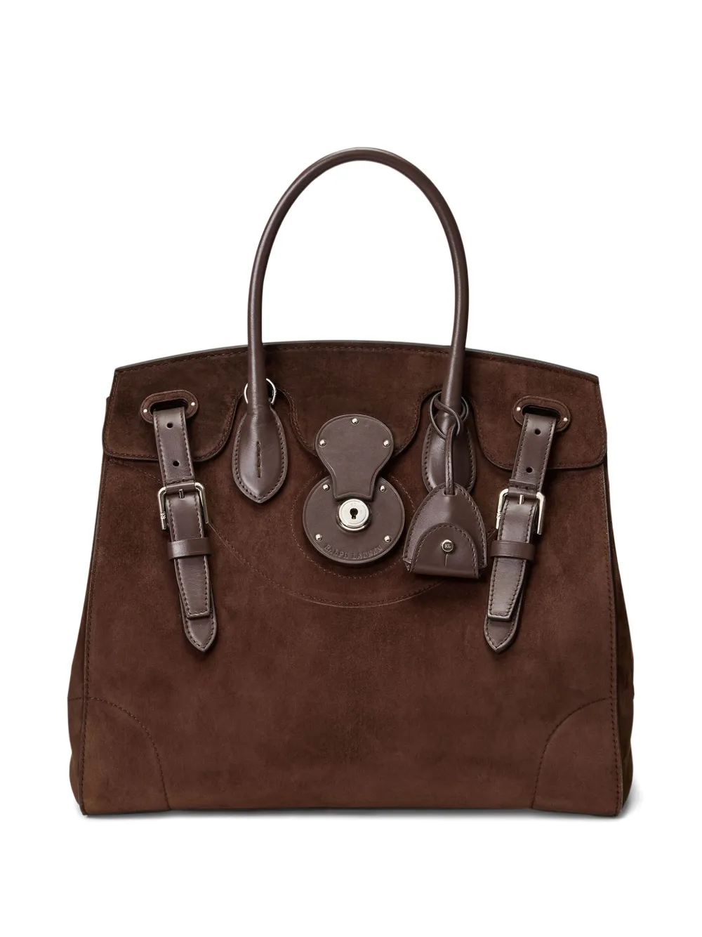 Ralph Lauren Collection Suède shopper met gespdetail - Bruin