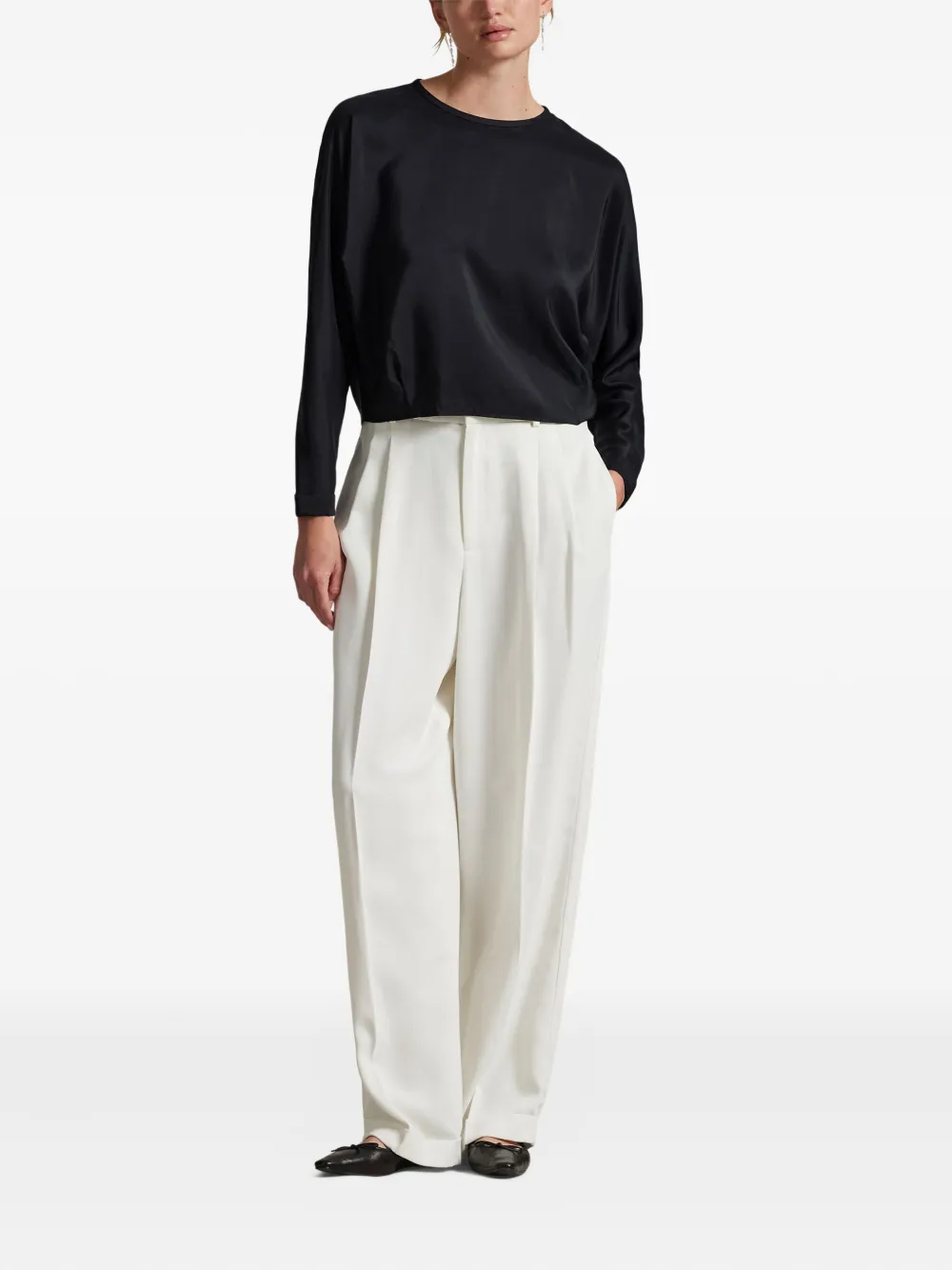 Polo Ralph Lauren Crew-neck Blouse In Black