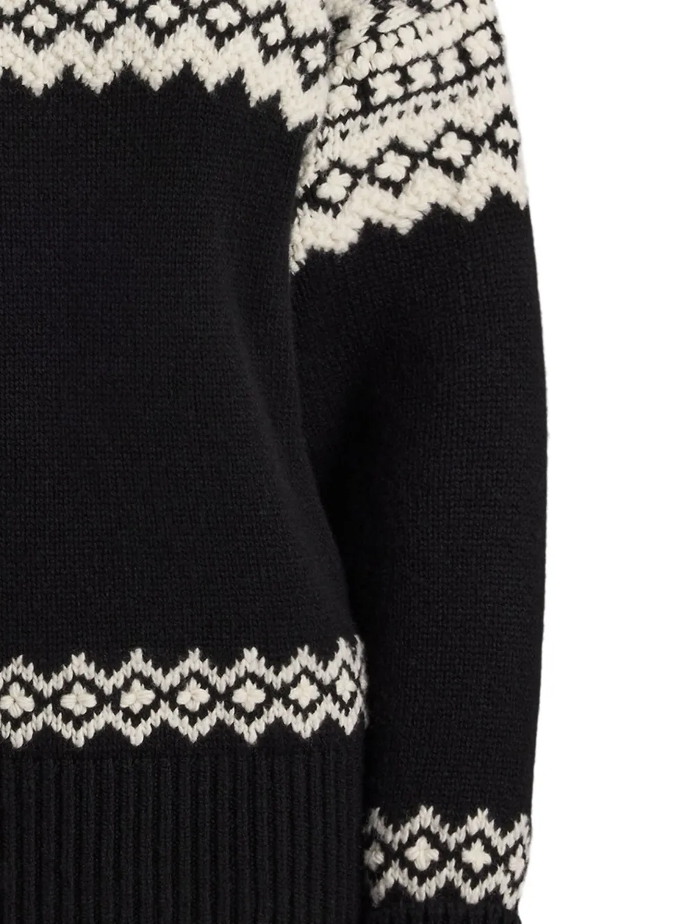 Ralph Lauren Geometric-pattern Crew-neck Sweater In Black