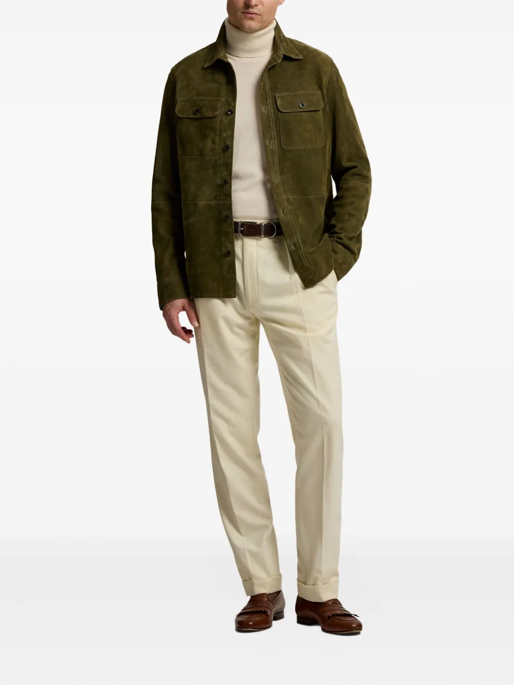 Ralph Lauren Purple Label suede button-fastening shirt jacket | Shirt Jackets | Image 2