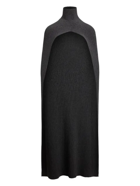 Ralph Lauren Collection ribbed turtleneck cape coat