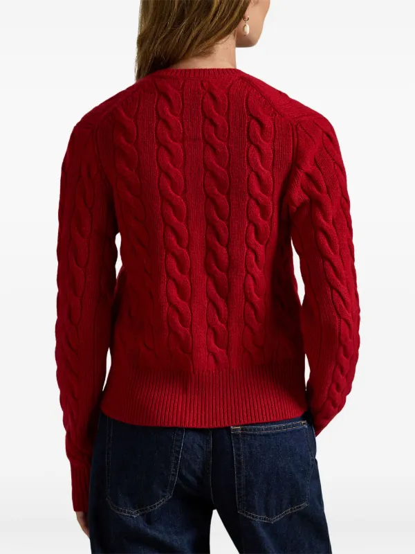 ラルフローレン　ケーブルニットカーディガンＬＬ赤 Polo Ralph Lauren ケーブルニット カーディガン | レッド | FARFETCH JP