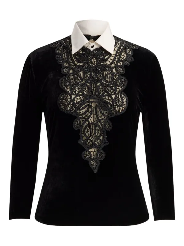 Ralph Lauren Collection Beaded-embellishment Top in Black