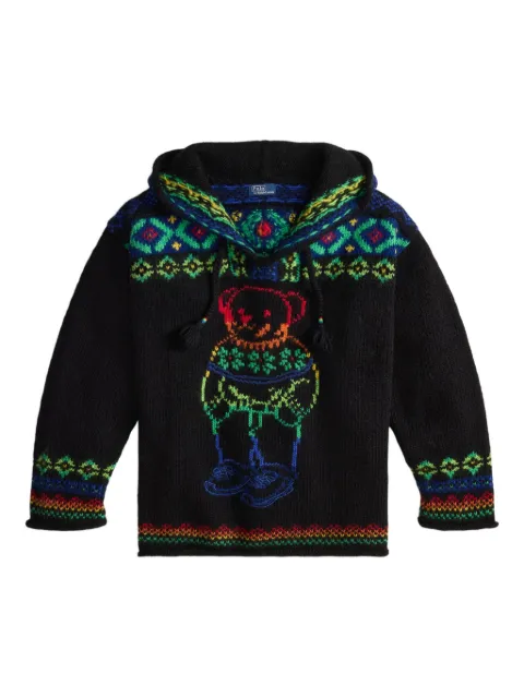 Polo Ralph Lauren bear-intarsia hooded sweater