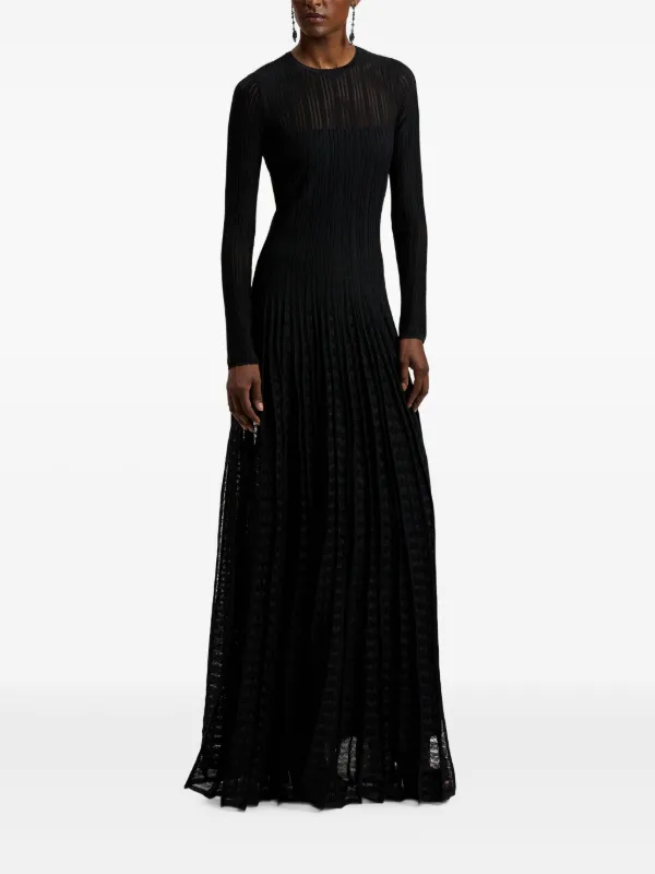 lauren ralph lauren long black dress Ralph Lauren Ribbed Pleated Maxi Dress