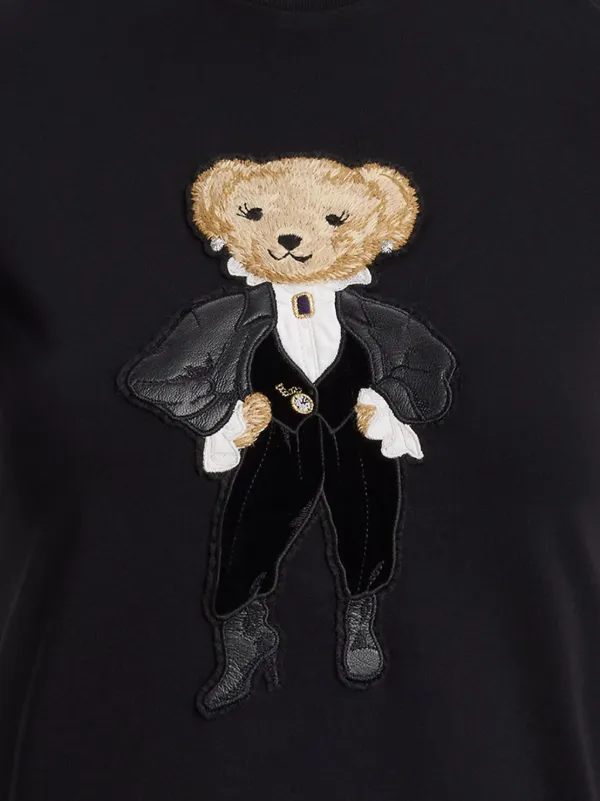 Polo Ralph Lauren テディベア刺繍シャツ L Ralph Lauren Collection Polo Bear-appliqué T-shirt | Black | FARFETCH