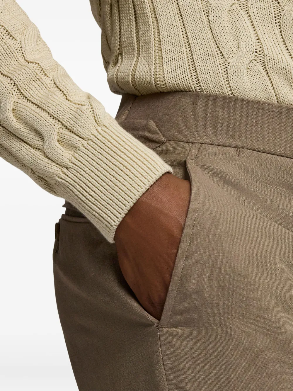 Ralph Lauren Purple Label Broek met cuffs Beige