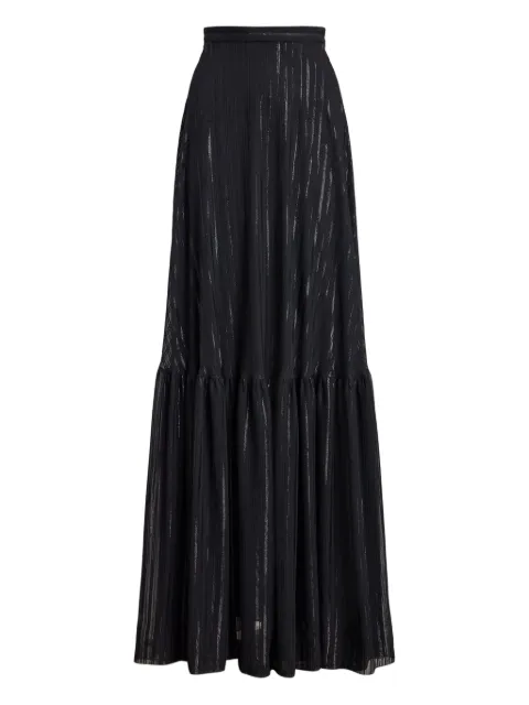 Ralph Lauren Collection jupe longue à rayures métallisées