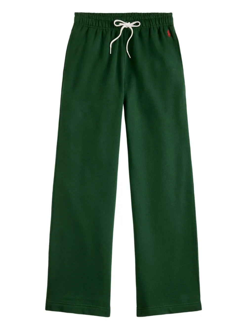 Polo Ralph Lauren Wide Leg Cotton Blend Fleece Sweatpants In Green