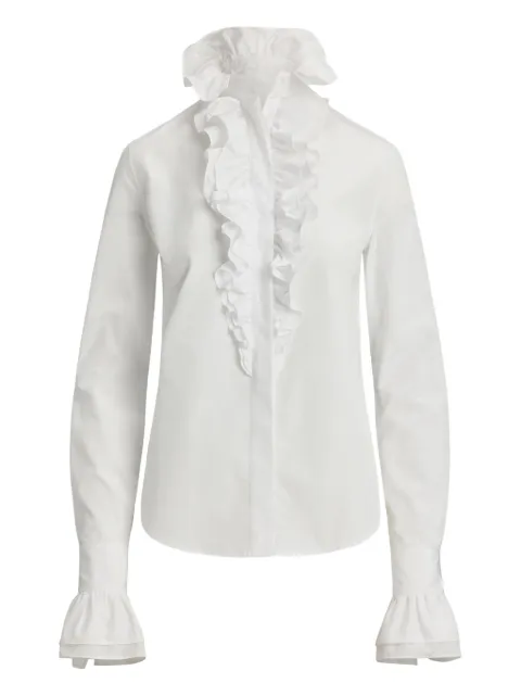 Ralph Lauren Collection 러플 디테일 하이 넥 셔츠
