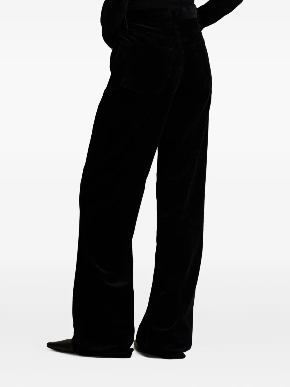 Polo Ralph Lauren Corduroy Wide-leg Trousers In Black