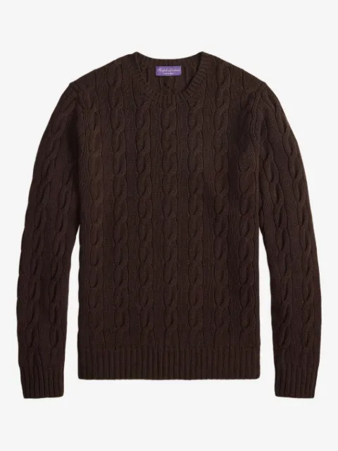 Ralph Lauren Purple Label cable-knit crew-neck sweater