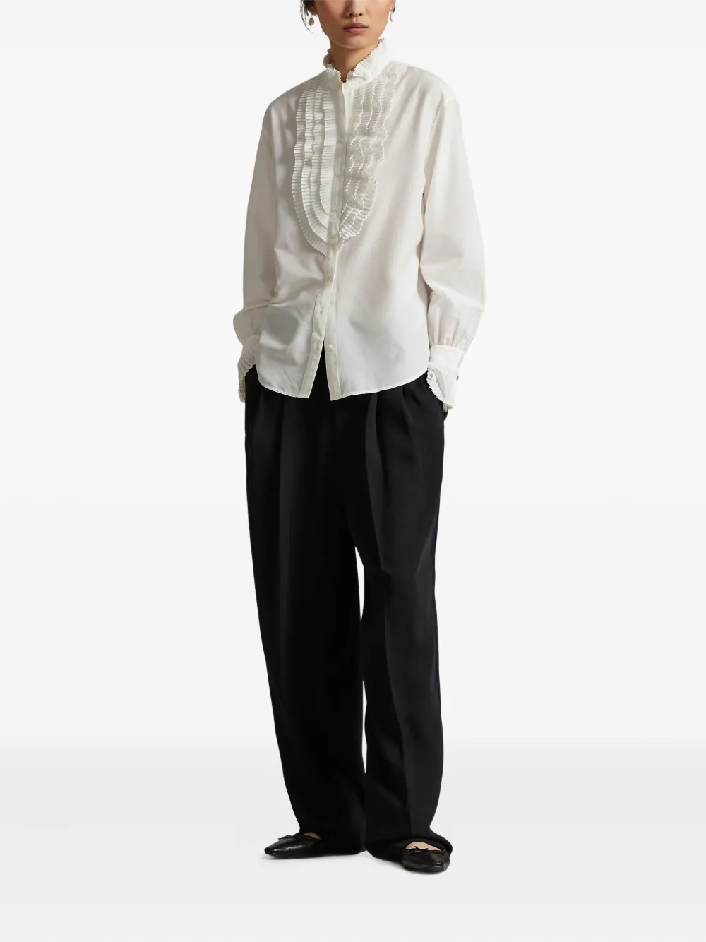 Polo Ralph Lauren Ruffle-details Shirt In White