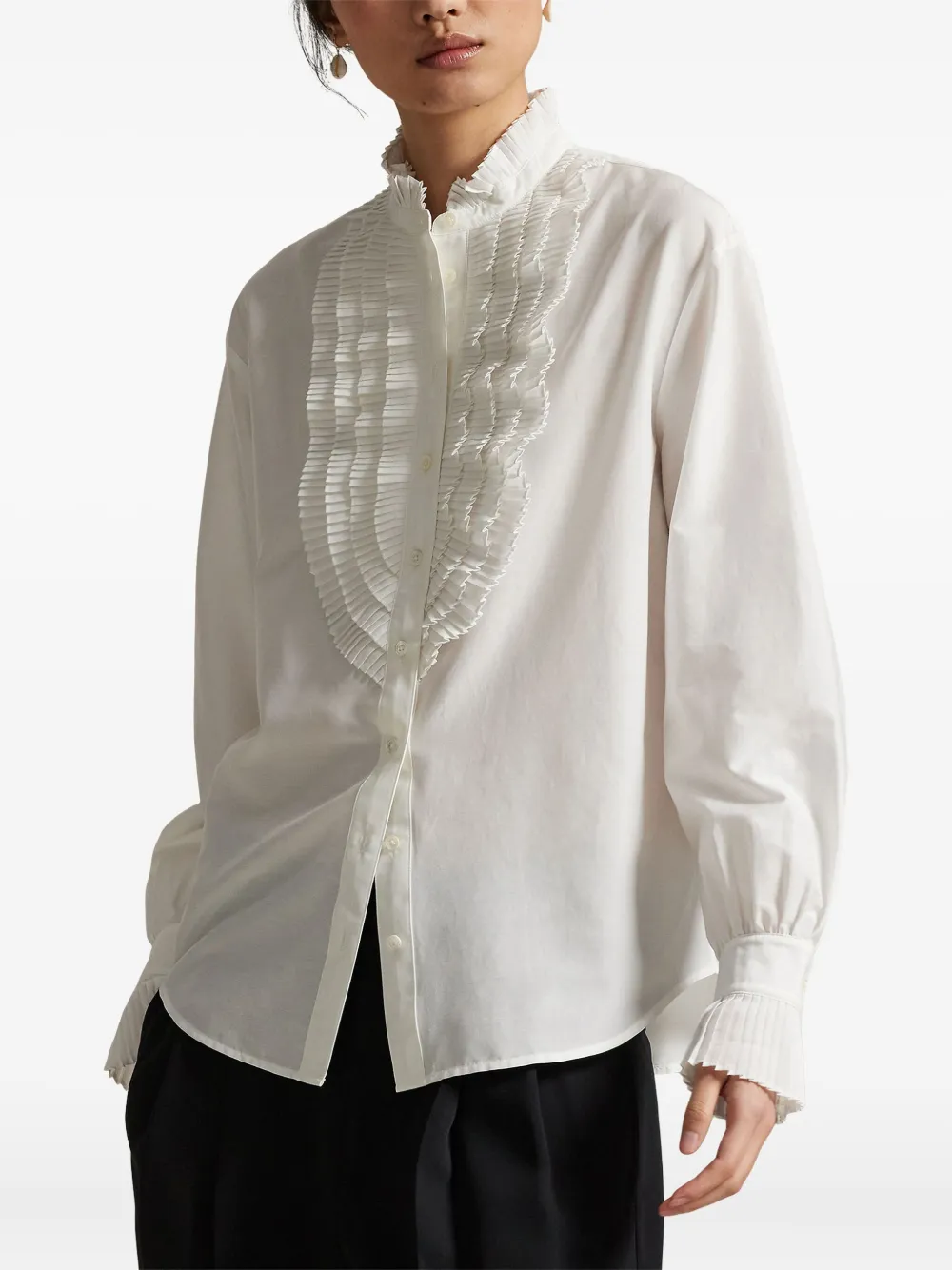 Polo Ralph Lauren Ruffle-details Shirt In White