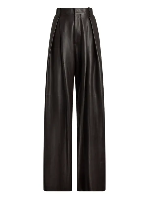 Ralph Lauren Collection pleated leather trousers