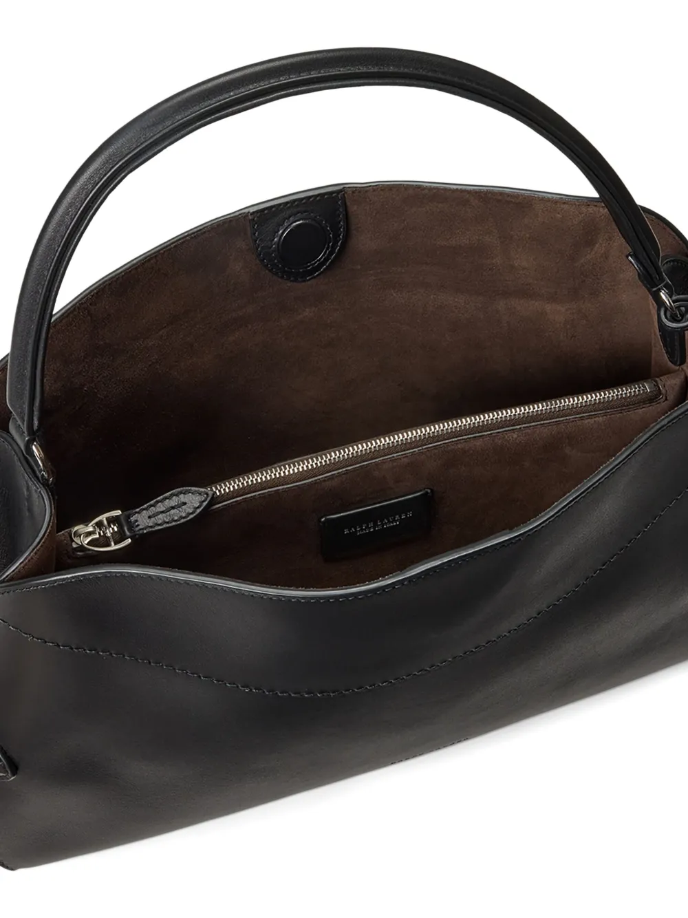 Ralph Lauren Leather Shoulder Bag In Black