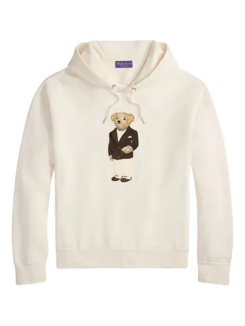 Ralph Lauren Purple Label bear-embroidered hoodie