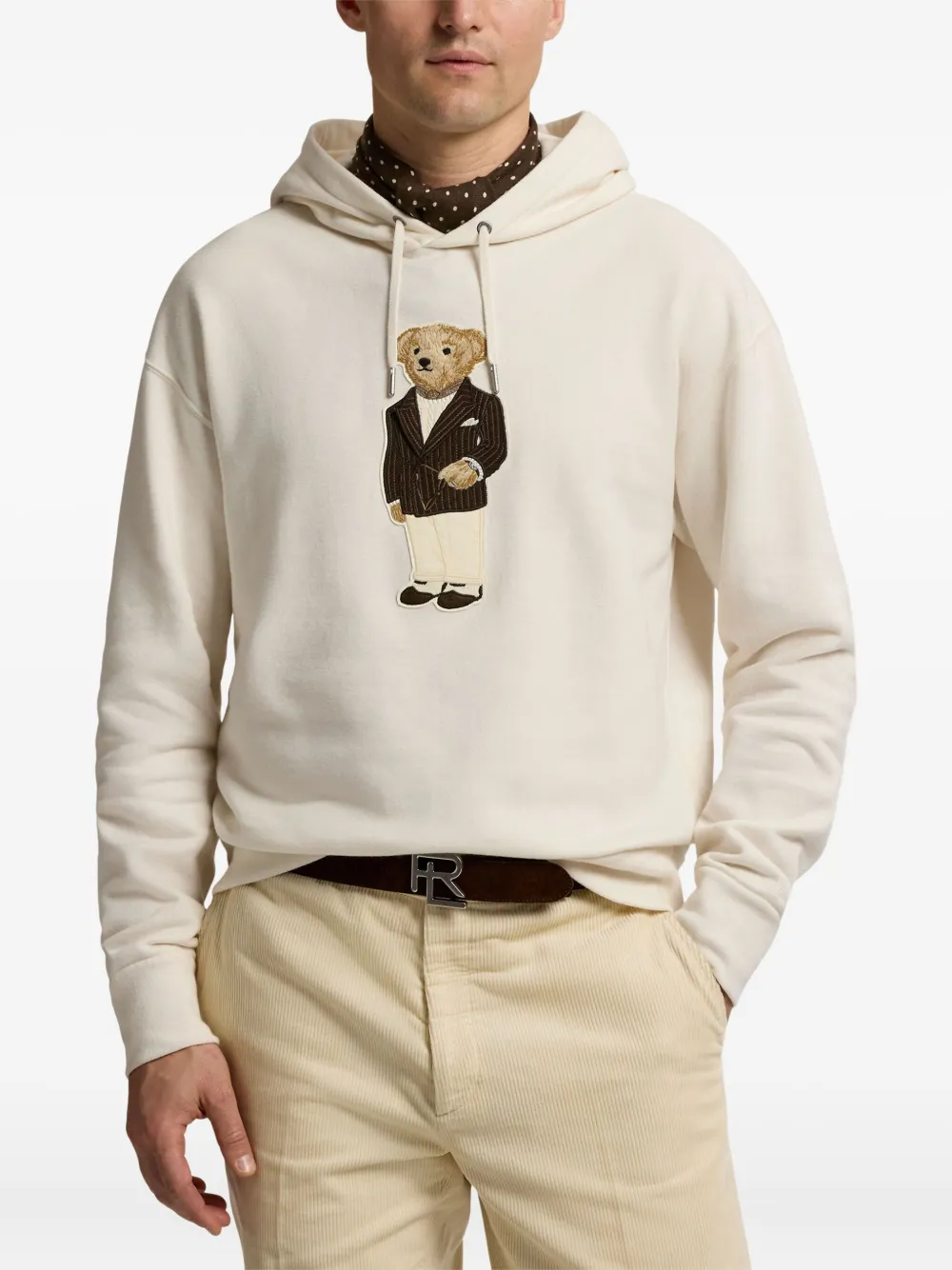 Ralph Lauren Purple Label Hoodie met borduurwerk Beige