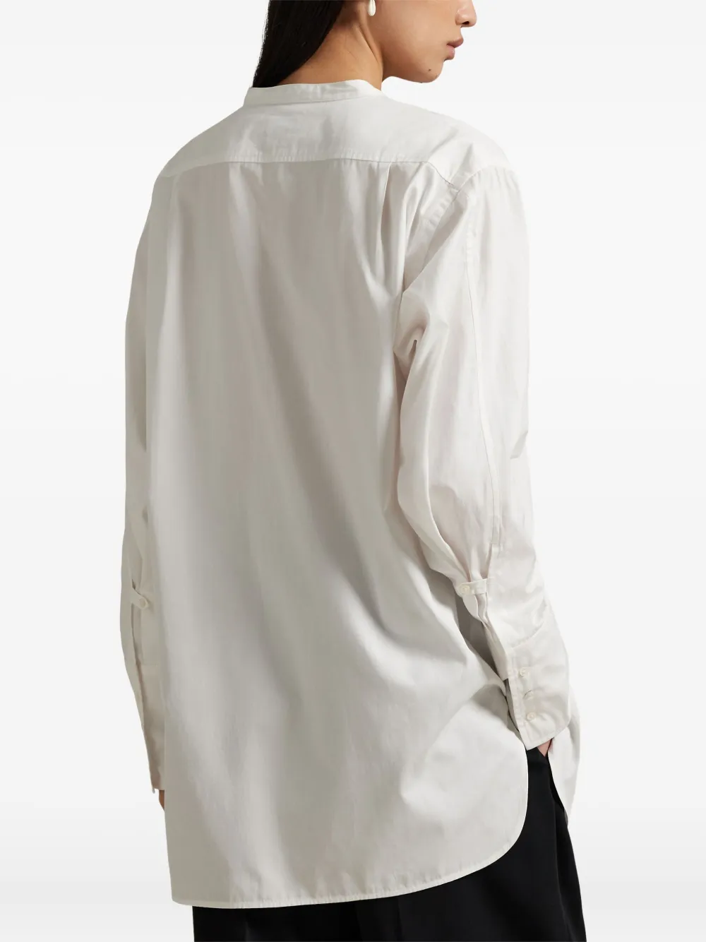 Polo Ralph Lauren Mandarin-collar Cotton Shirt In White