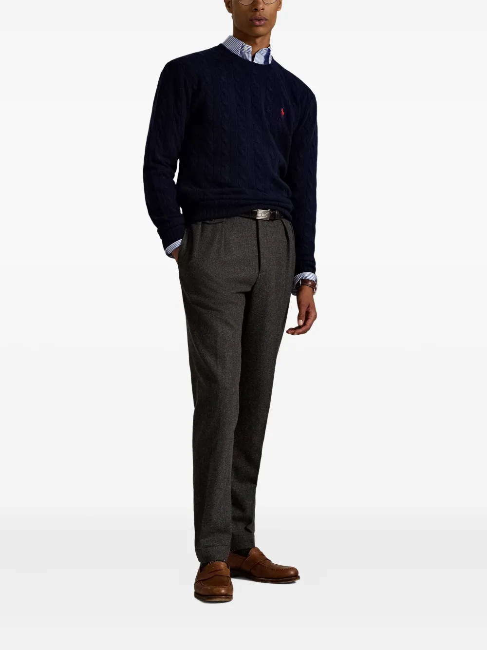Polo Ralph Lauren cable-knit crew-neck sweater - Blauw