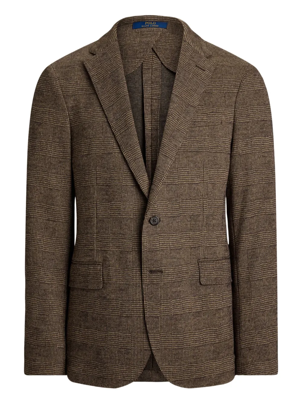 Polo Ralph Lauren Checke-pattern Single-breasted Blazer In Brown