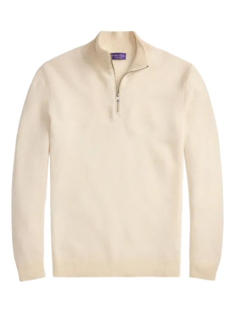 Ralph Lauren Purple Label سويتر كشمير بسحاب نصفي