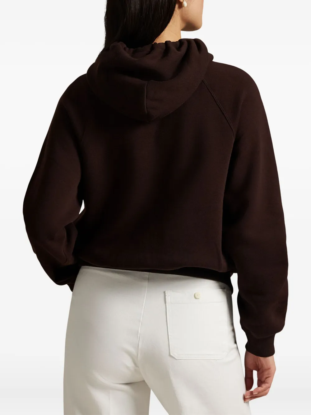Polo Ralph Lauren Fleece Cotton Hoodie With Logo Embroidery In Brown