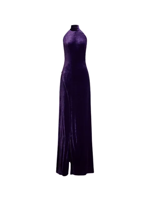 Ralph Lauren Collection robe longue en velours à dos nu