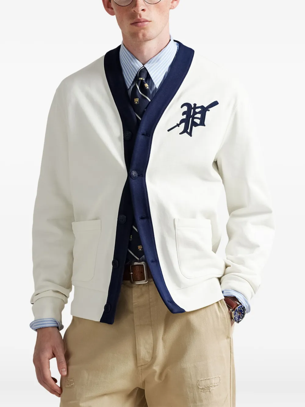 Polo Ralph Lauren Logo-patch Button-fastening Cardigan In White